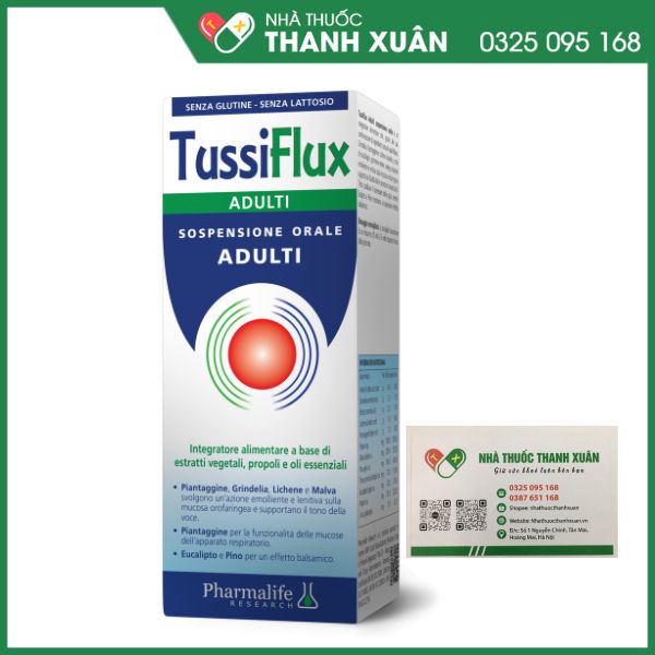 TussiFlux Adult hỗ trợ dịu họng, làm giảm ho ở người lớn